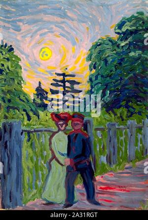 Ernst Ludwig Kirchner - Moonrise, soldat et Maiden Banque D'Images