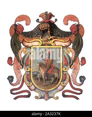 - 200 - Reino de Galicia - Royaume de Galice - Le blason des armoiries. Banque D'Images