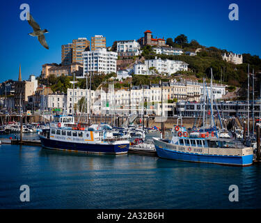 Go - DEVON : le port de Torquay et de la ville Banque D'Images