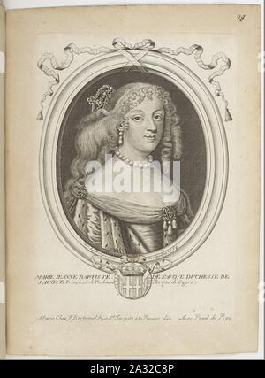 Par Nicolas de Larmessin Estampes.f107.Marie Jeanne Baptiste de Savoie-Nemours, duchesse de Savoie. Banque D'Images