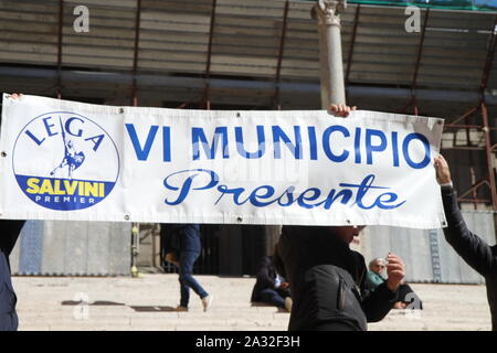 Rome, Italie. 08Th Oct, 2019. Manifestation de la ligue Matteo Salvini au Capitole, à Rome. (Photo par Claudio Sisto/Pacific Press) Credit : Pacific Press Agency/Alamy Live News Banque D'Images