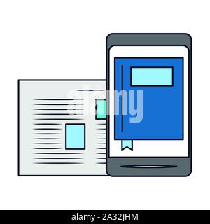 Smartphone et document page icône isolé Illustration de Vecteur
