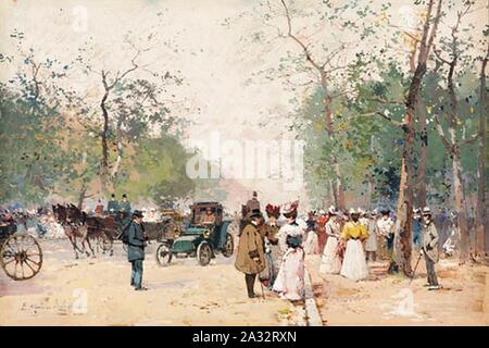 Eugène Galien-Laloue Paris Bois de Boulogne. Banque D'Images