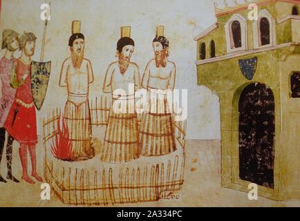 L'exécution de Jacques de Molay. Banque D'Images