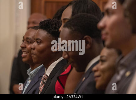 Washington DC, USA. 08Th Oct, 2019. Vous pourrez écouter le Président Donald Trump au Sommet du Leadership 2019 noir à la Maison Blanche à Washington, DC le vendredi 4 octobre 2019. Photo par Tasos Katopodis/UPI UPI : Crédit/Alamy Live News Banque D'Images