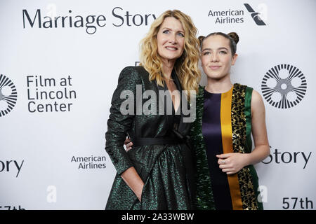 Bronx, USA. 05 Oct, 2019. Laura Dern arrive sur le tapis rouge à la 'mariage' première mondiale au 57e Festival du Film de New York le vendredi, Octobre 04, 2019 à New York. Photo de John Angelillo/UPI UPI : Crédit/Alamy Live News Banque D'Images