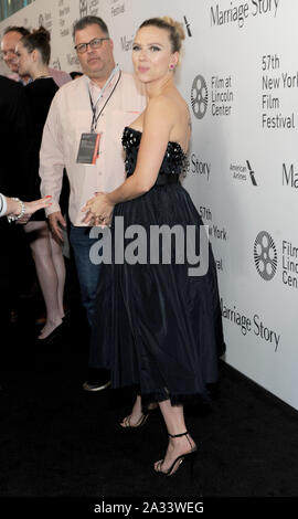 New York, NY, USA. 4ème Oct, 2019. Scarlett Johansson assiste au NYFF57 New York première de 'mariage' le 4 octobre 2019 à l'Alice Tully Hall à New York. Crédit : John Palmer/media/Alamy Punch Live News Banque D'Images