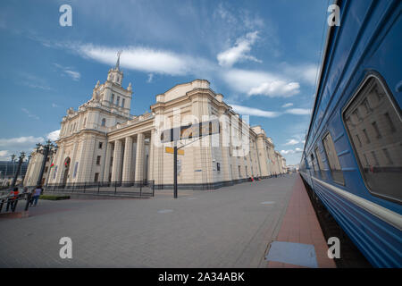 La gare ferroviaire dans la ville de Brest. Bélarus Banque D'Images