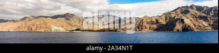 Panorama de la côte de Tenerife avec San Andreas village, Playa de Las Teresitas et le long de la route des montagnes d'Anaga, îles de Canaries, Espagne Banque D'Images