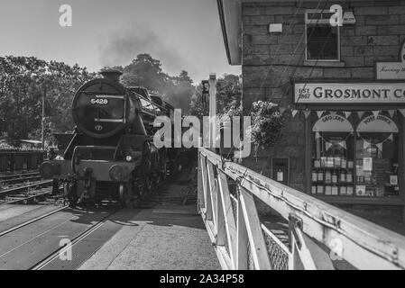 Les Trains à vapeur à Grosmont Banque D'Images