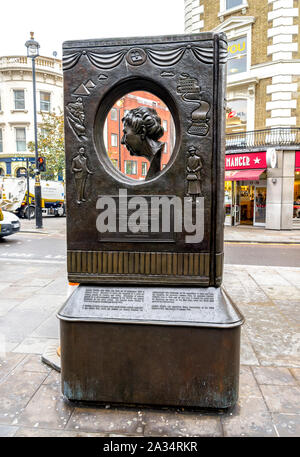 Agatha Christie Memorial dans un Theatre district, Londres, Royaume-Uni Banque D'Images