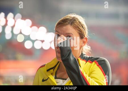 Doha, Qatar. 08Th Oct, 2019. Kristin PUDENZ (Allemagne/11e place) la finale des femmes lancer du disque, le 04.10.2019 Championnats du monde d'athlétisme 2019 à Doha/Qatar, à partir de la 27.09. - 10.10.2019. Utilisation dans le monde entier | Credit : dpa/Alamy Live News Banque D'Images