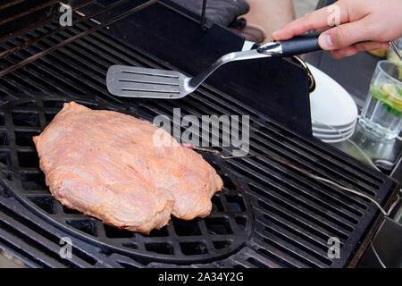 Ventre de boeuf sur le grill steak Banque D'Images