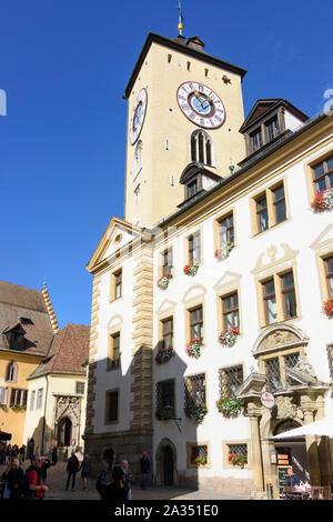 Ratisbonne : ancien hôtel de ville, du site d'Immerwährender Reichstag (Diète impériale, régime alimentaire perpétuelle de Ratisbonne) dans Haut-palatinat, Haut-Palatinat, Bayern, Bava Banque D'Images