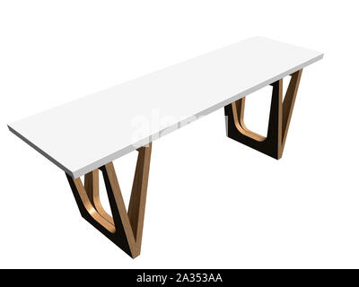 3D render of white table basse Banque D'Images