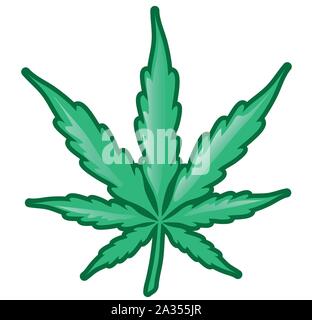 Feuilles de marijuana isolé sur fond blanc Illustration de Vecteur