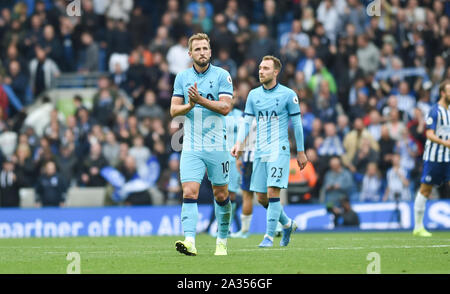 Brighton, Royaume-Uni, le 5th octobre 2019 - Harry Kane de Spurs lors du match de la Premier League entre Brighton et Hotenham Albion et Tottenham Hotspur au stade Amex - usage éditorial uniquement. Pas de merchandising. Pour les images de football FA et Premier League restrictions s'appliquent inc. Aucune utilisation Internet/mobile sans licence FAPL - pour plus de détails contactez football Dataco : crédit Simon Dack / TPI Banque D'Images