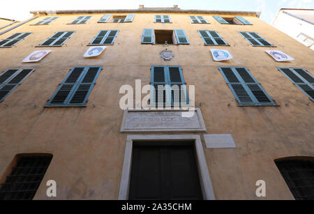 L'extérieur de la Maison Bonaparte à Ajaccio, classé monument historique depuis 1967, maintenant une maison-musée, est la maison ancestrale de la famille Bonaparte et Banque D'Images