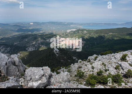 Agiasos, Mont Olympos, Lesvos, Grèce. Banque D'Images