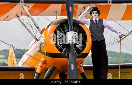 Charlie Chaplin à l'imposteur 2019 Flying Legends Airshow à l'Imperial War Museum, Duxford Banque D'Images