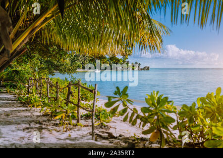 Plage Anse Source d'argent, l'île de La Digue, Seychelles Banque D'Images