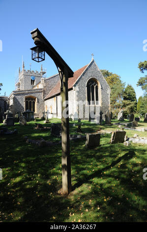 Eglise St Mary Magdalene, Barkway, Hertfordshire, est une grande église construite en pierre de silex à la vinaigrette. Le choeur est la partie la plus ancienne datant de la Banque D'Images