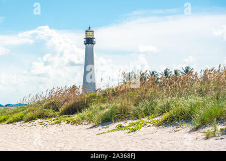 Le phare de Cape Florida, Key Biscayne, Miami, Floride, USA Banque D'Images