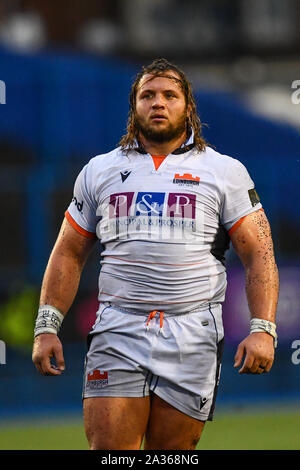 Cardiff, Wales, UK. 5ème Oct 2019. PRO14 Guinness, Cardiff Blues v Edinburgh Rugby : Pierre Schoeman d'Édimbourg Rugby Crédit : Craig Thomas/News Images Nouvelles Images /Crédit : Alamy Live News Banque D'Images