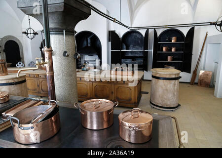 Neuschwanstein, Allemagne. 8 Août, 2019. Cuisines de château de Neuschwanstein de Louis II, situé à Schwangau, Bavière, Allemagne, près de Füssen. Banque D'Images