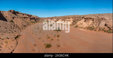 À la recherche de lit de rivière à sec Canyon dans la Vallée de Feu Banque D'Images