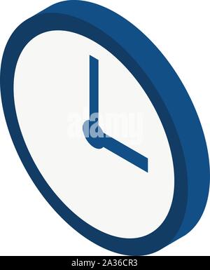 Accueil icône horloge murale, style isométrique Illustration de Vecteur