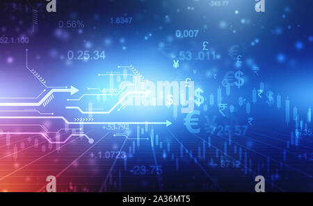 Transfert d'argent. Devise mondiale. Bourse, contexte financier. Concept de marché boursier, contexte de l'économie d'entreprise Banque D'Images