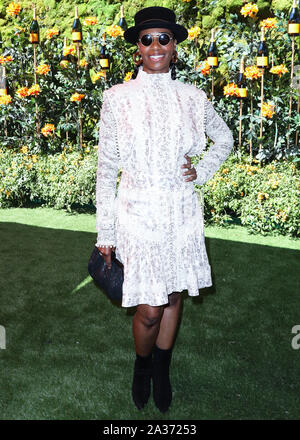 PACIFIC PALISADES, LOS ANGELES, CALIFORNIE, USA - Le 05 octobre : Santigold arrive à la 10e Conférence annuelle de Veuve Clicquot Polo Classic Los Angeles tenue à Will Rogers State Historic Park le 5 octobre 2019 à Pacific Palisades, Los Angeles, Californie, États-Unis. (Photo par Xavier Collin/Image Press Office) Banque D'Images