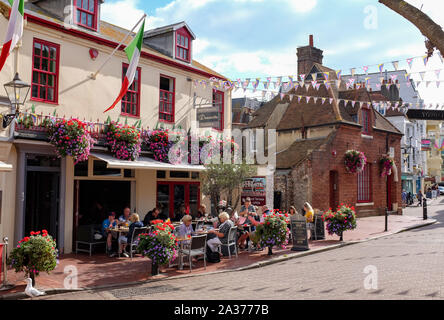 Brighton East Sussex UK - Donatello Restaurant dans le quartier de voies Banque D'Images