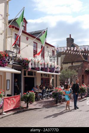 Brighton East Sussex UK - Donatello Restaurant dans le quartier de voies Banque D'Images