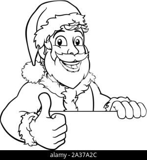 Les jeunes Santa Sign Up Christmas Cartoon Illustration de Vecteur