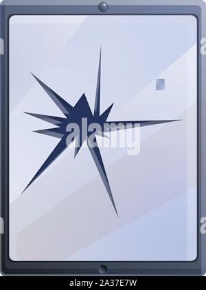 Icône tablette cassée. Caricature de tablette cassée icône vecteur pour la conception web isolé sur fond blanc Illustration de Vecteur