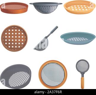 Les icônes de la grille définie. Cartoon vector icons set de tamis pour la conception web Illustration de Vecteur