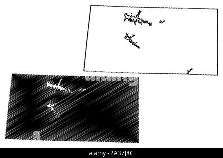 Le Comté de Franklin, Tennessee (comtés de l'Alabama, États-Unis d'Amérique,USA, États-Unis, US) map vector illustration, scribble sketch map Franklin Illustration de Vecteur