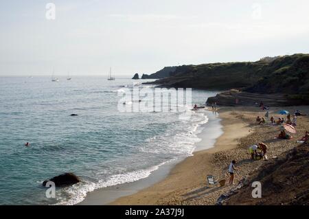 Une plage au Cap d'Agde, France Banque D'Images