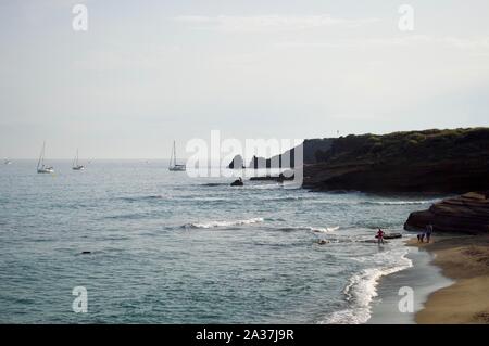 Une plage au Cap d'Agde, France Banque D'Images