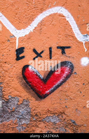 Street art Graffiti dans quartier de Trastevere de Rome, Italie Banque D'Images