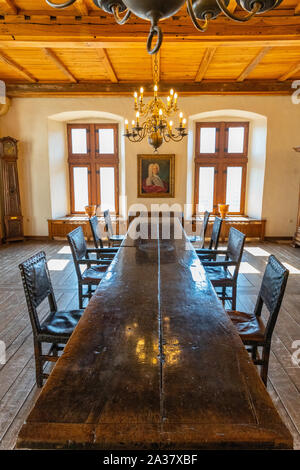 Intérieur d'une pièce dans le château de Vianden, Vianden, Luxembourg Banque D'Images