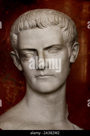 Caligula, empereur romain de 37 - 41 après J.-C., Rome, Italie, le marbre. ( Il l'empereur porte une barbe comme un signe du deuil de sa sœur Drusilla qui est mort dans votre annonce 38. ) Banque D'Images