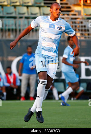 Langley Park, Perth, Australie. 6 octobre 2019. Fédération mondiale de football de la Coupe du monde Mini ; la Somalie par rapport à la Moldavie, Abdirashid Ibrahim de la Somalie - usage éditorial : Action Crédit Plus Sport Images/Alamy Live News Banque D'Images