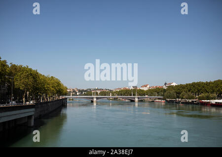 Le Pont Lafayette sur la Loire à Lyon, France. Banque D'Images