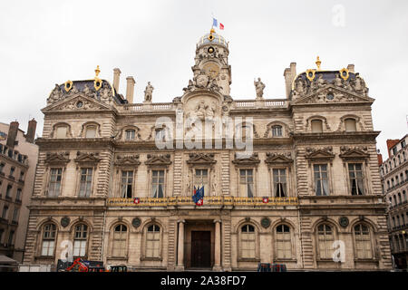 L'Hôtel de ville (hôtel de ville) sur la place de la Comédie à Lyon, France. Banque D'Images