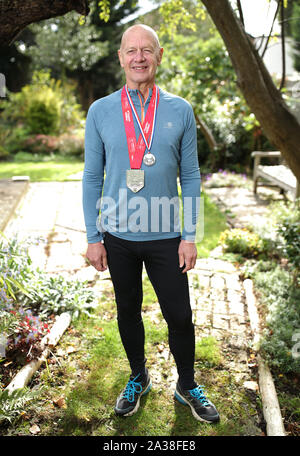 Marathon de Londres toujours présent runner Macey, Terry qui a l'intention de faire fonctionner dans son 40e Marathon de Londres en avril 2020, à son domicile de Blackheath, sud-est de Londres. PA Photo. Photo date : dimanche 6 octobre 2019. Crédit photo doit se lire : Yui Mok/PA Wire Banque D'Images