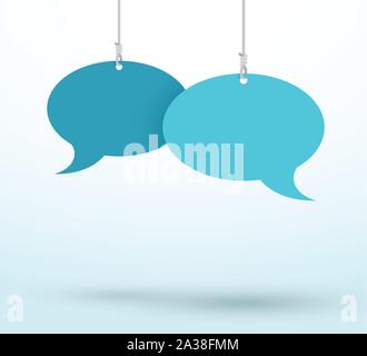 2 Bulles de pendaison avec des chaînes de télévision bleu Vector Illustration de Vecteur