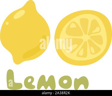 Icône vecteur citron jaune isolé sur fond blanc. Icône citron tranche de citron art clip eps icône vecteur illustration sur fond blanc. Aigre douce Illustration de Vecteur